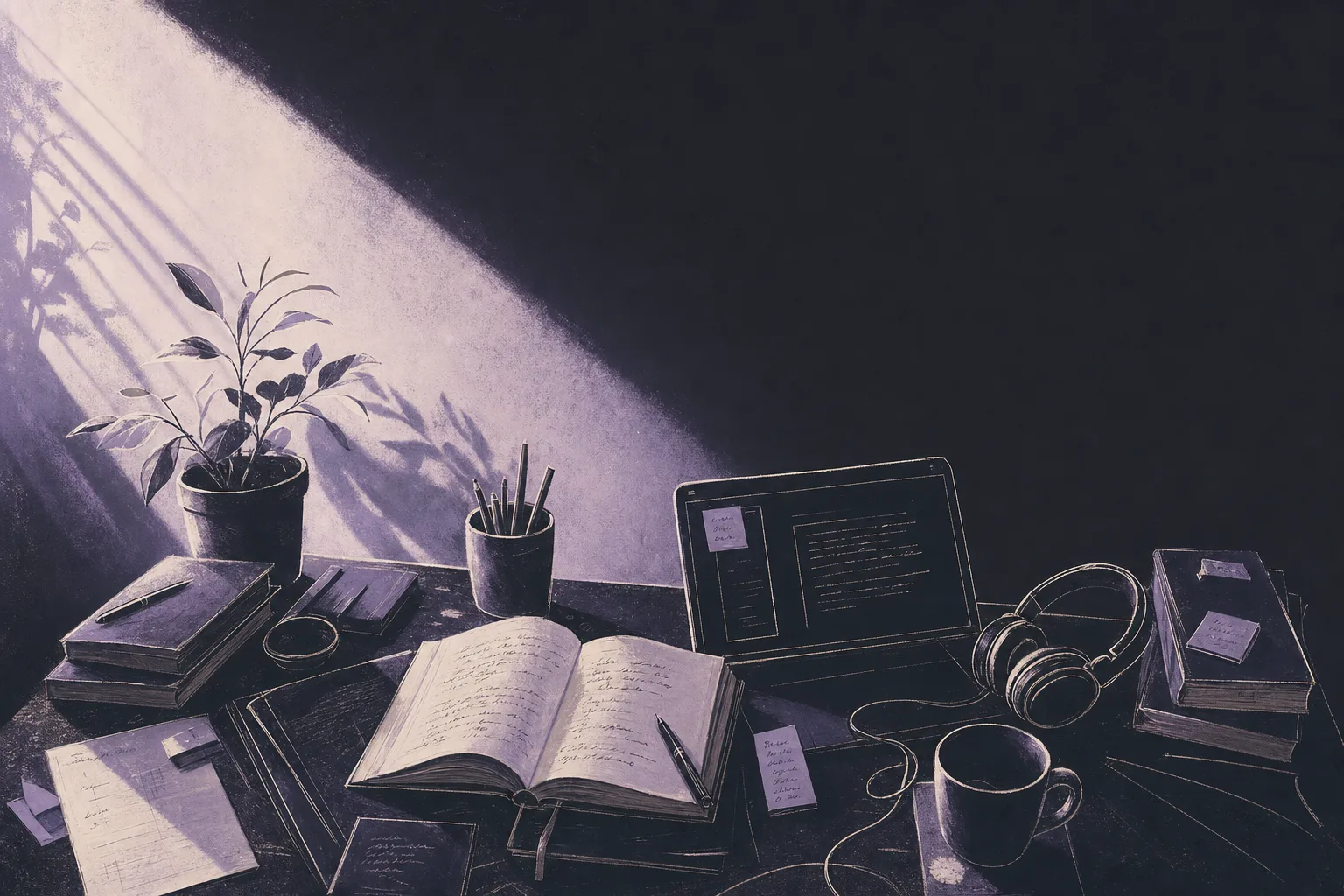 a room — dark